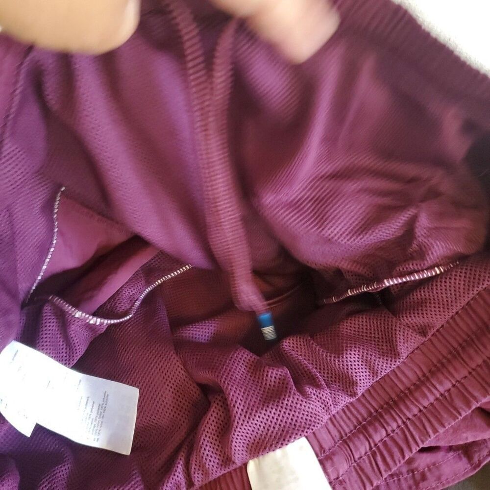 Arena Mens Swim Trunks Maroon Burgundy Blue Logo Elastic Waist Pockets Size M - Picture 14 of 15
